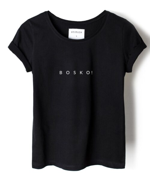 animush t-shirt czarny z nadrukiem bosko