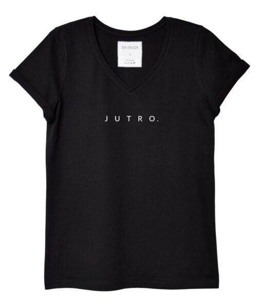 animush t-shirt czarny z nadrukiem jutro