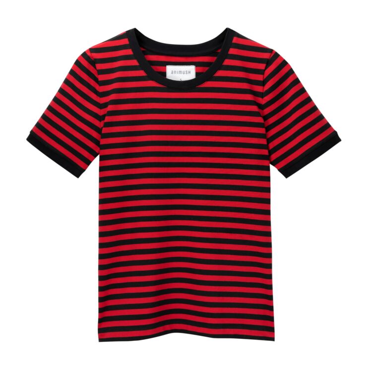animush t-shirt ringer w czerwono-czarne paski