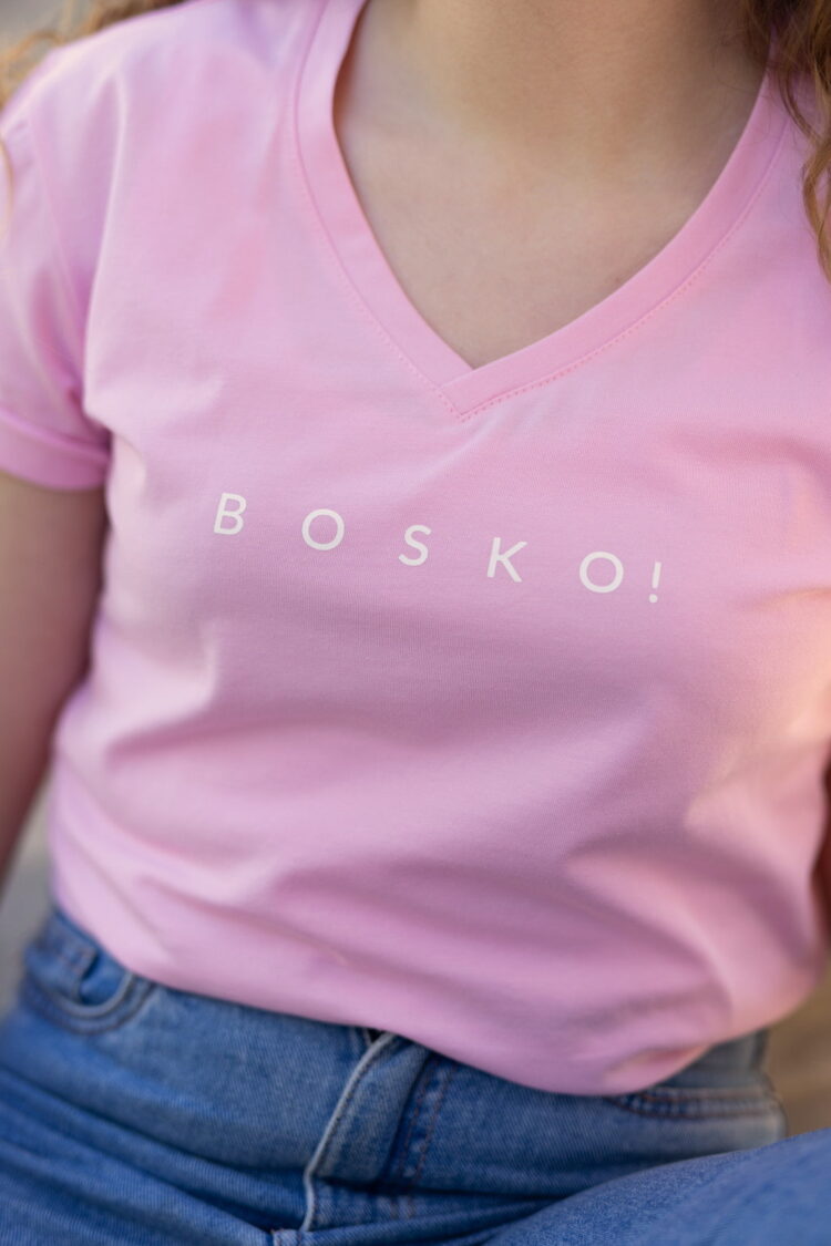 animush t-shirt oversize jasny różowy bosko