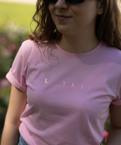animush t-shirt oversize jasny różowy latko