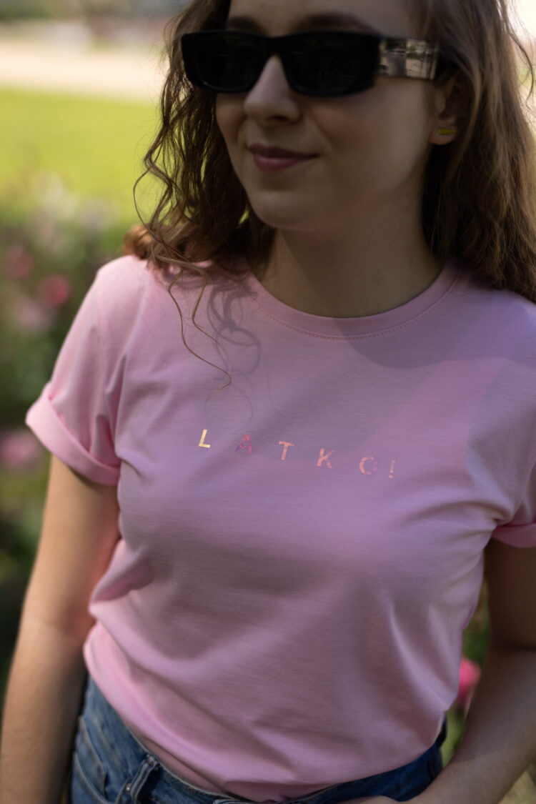 animush t-shirt oversize jasny różowy latko