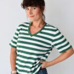 animush t-shirt oversize w zielone paski