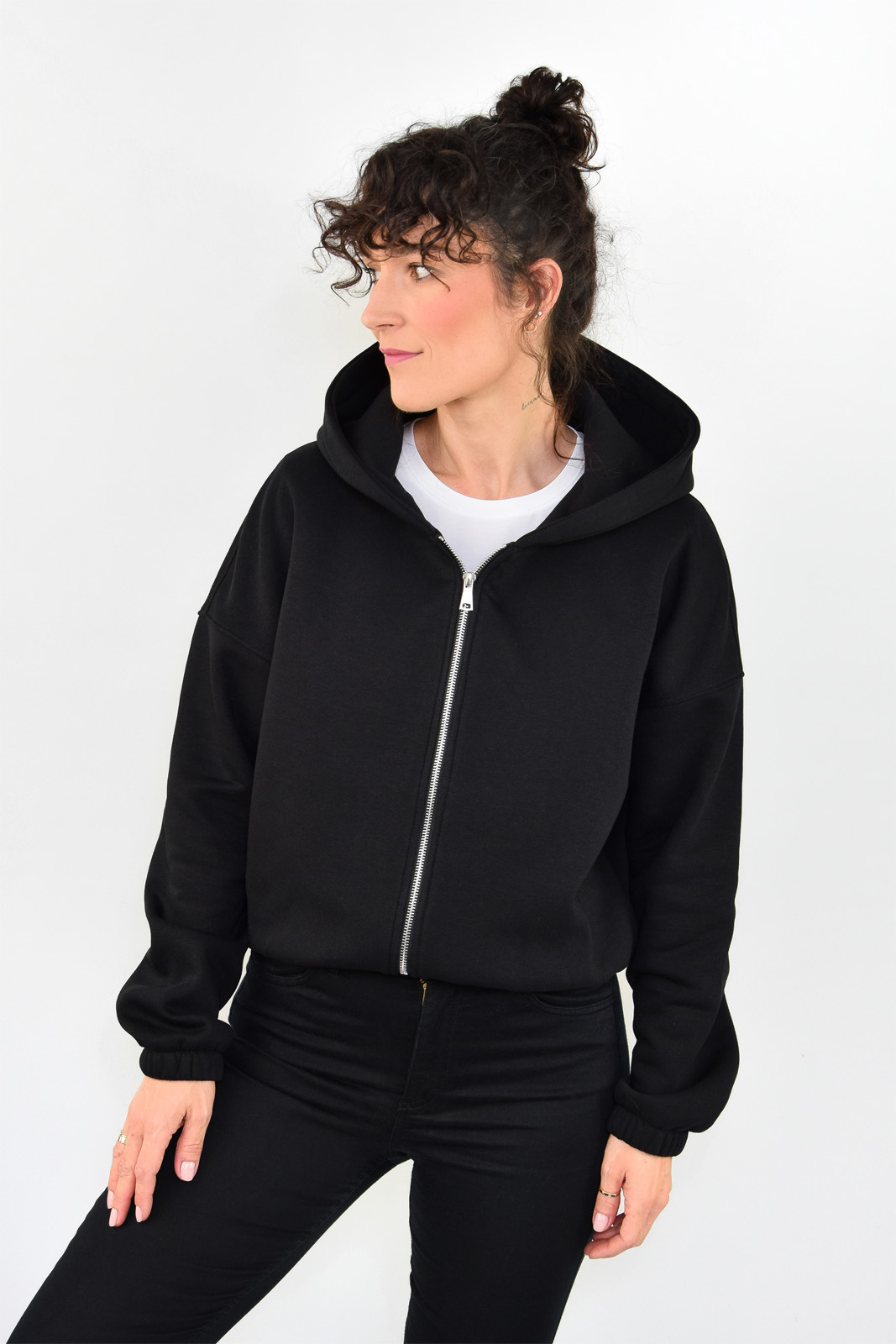 animush bluza zip short czarna