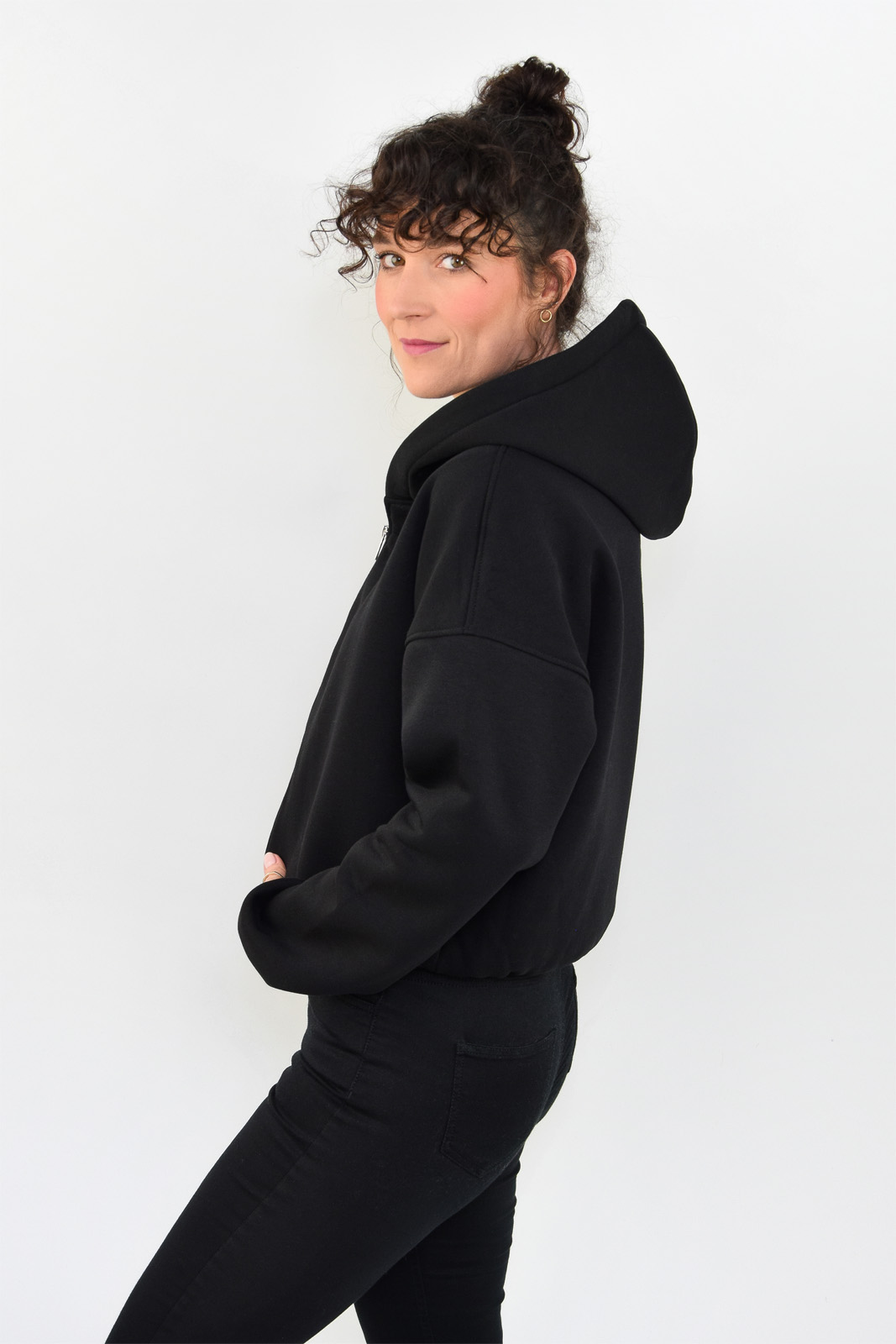 animush bluza zip short czarna