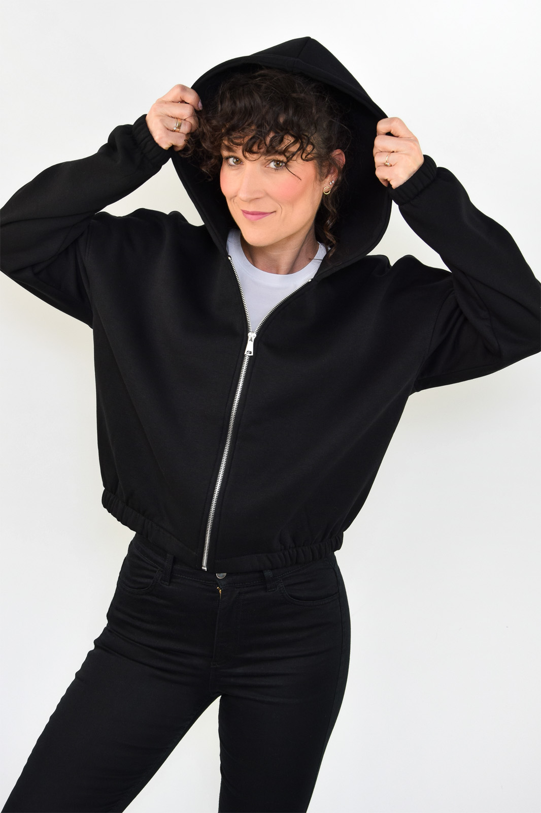 animush bluza zip short czarna