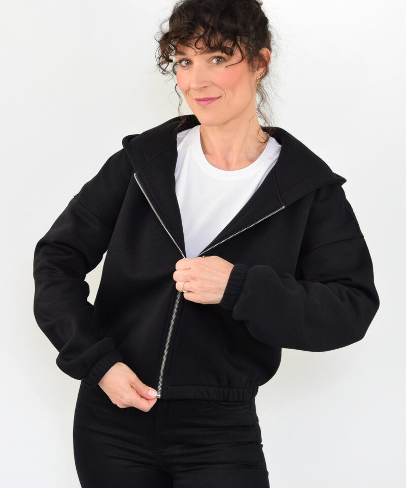 animush bluza zip short czarna