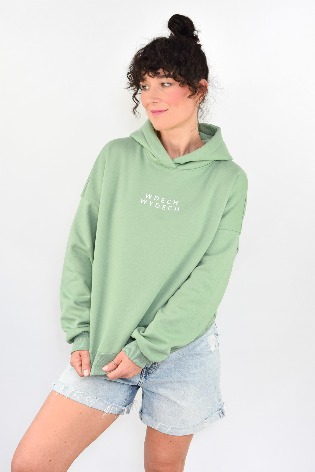 animush bluza hoodie szałwiowa wdech wydech