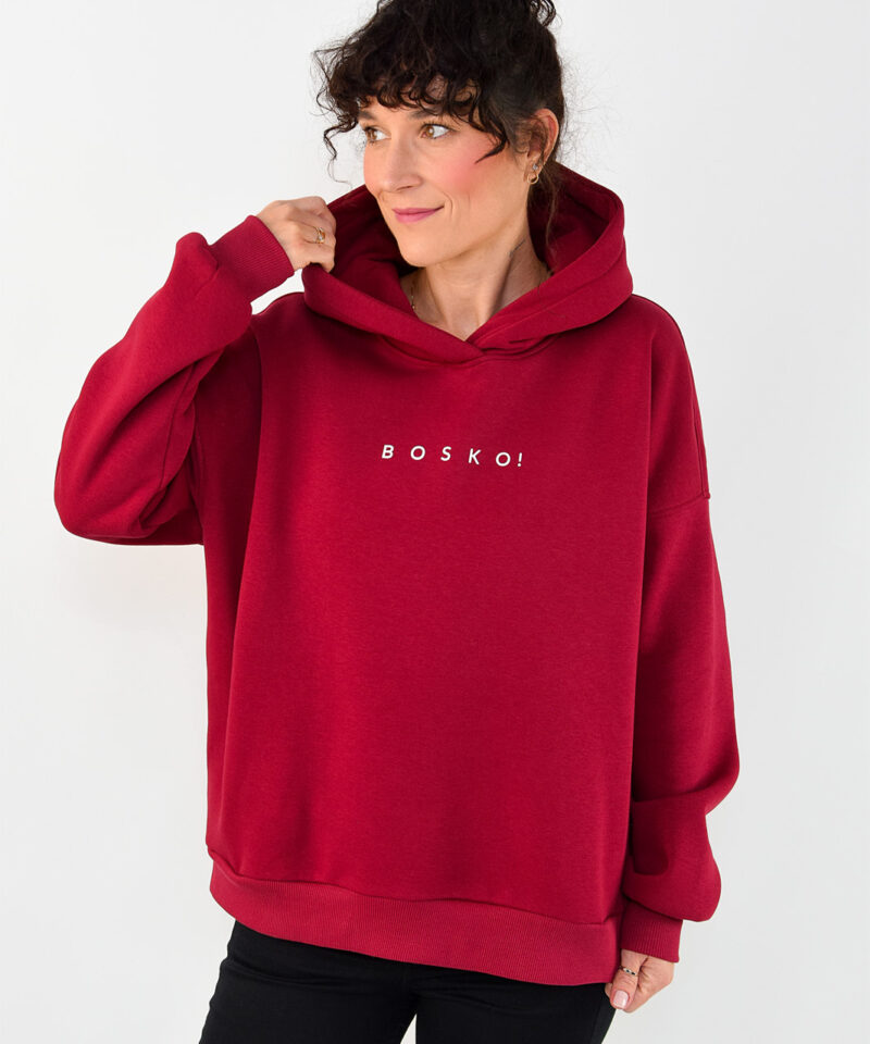 animush bluza hoodie bordowa bosko