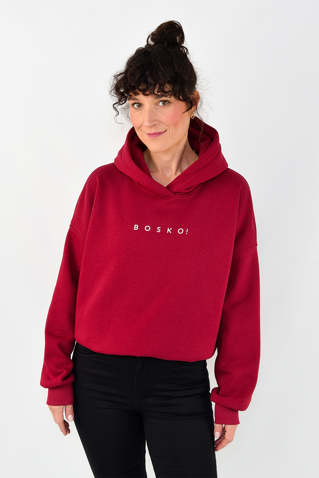 animush bluza hoodie bordowa bosko