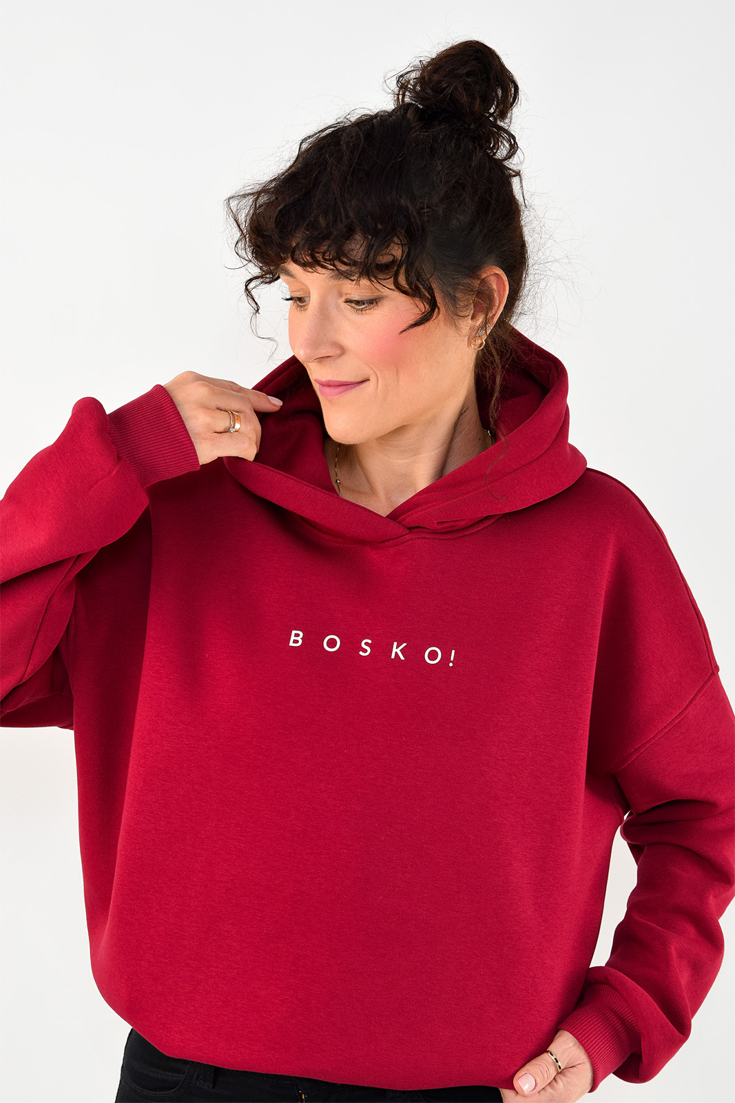 animush bluza hoodie bordowa bosko