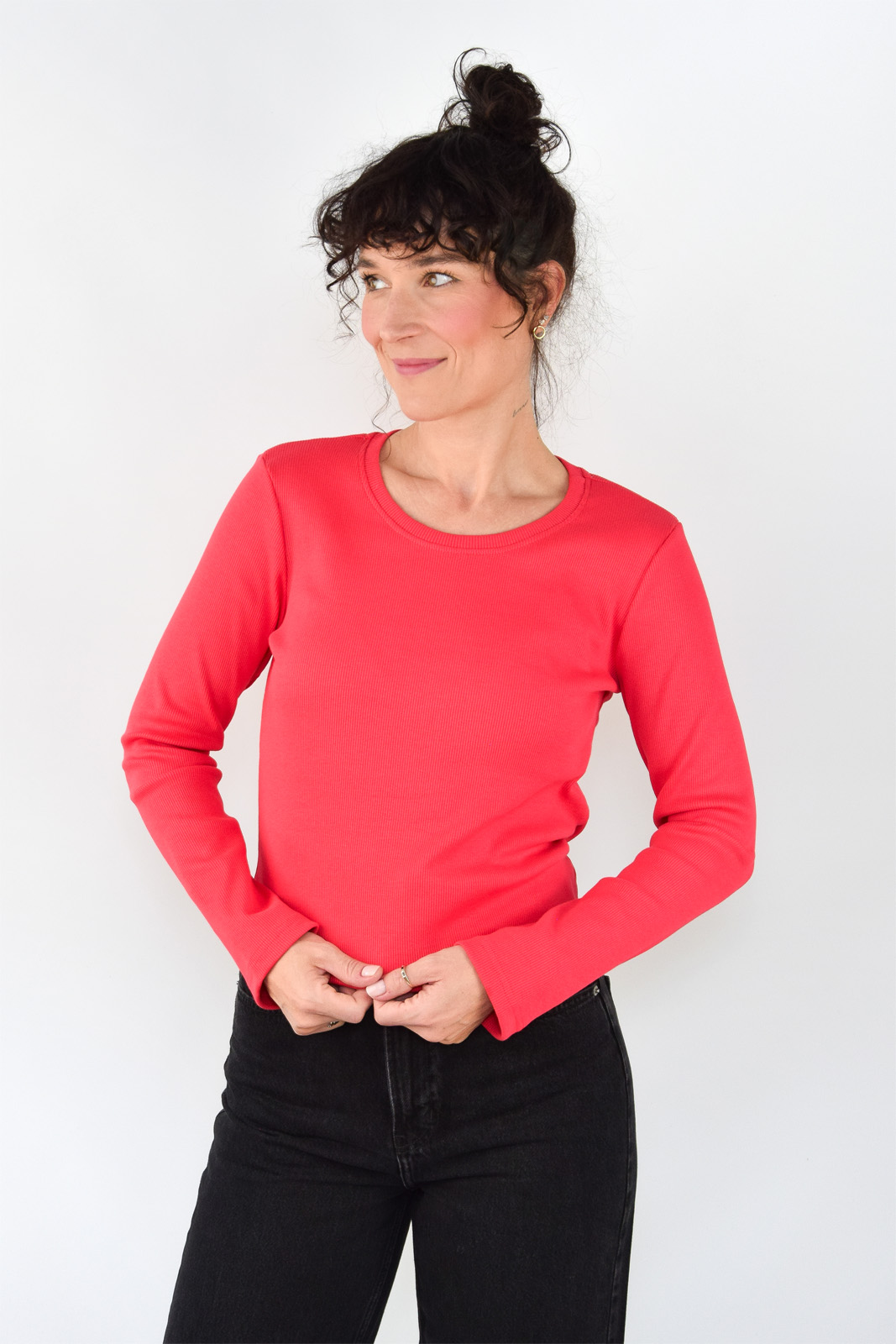 animush longsleeve prążek hibiskus