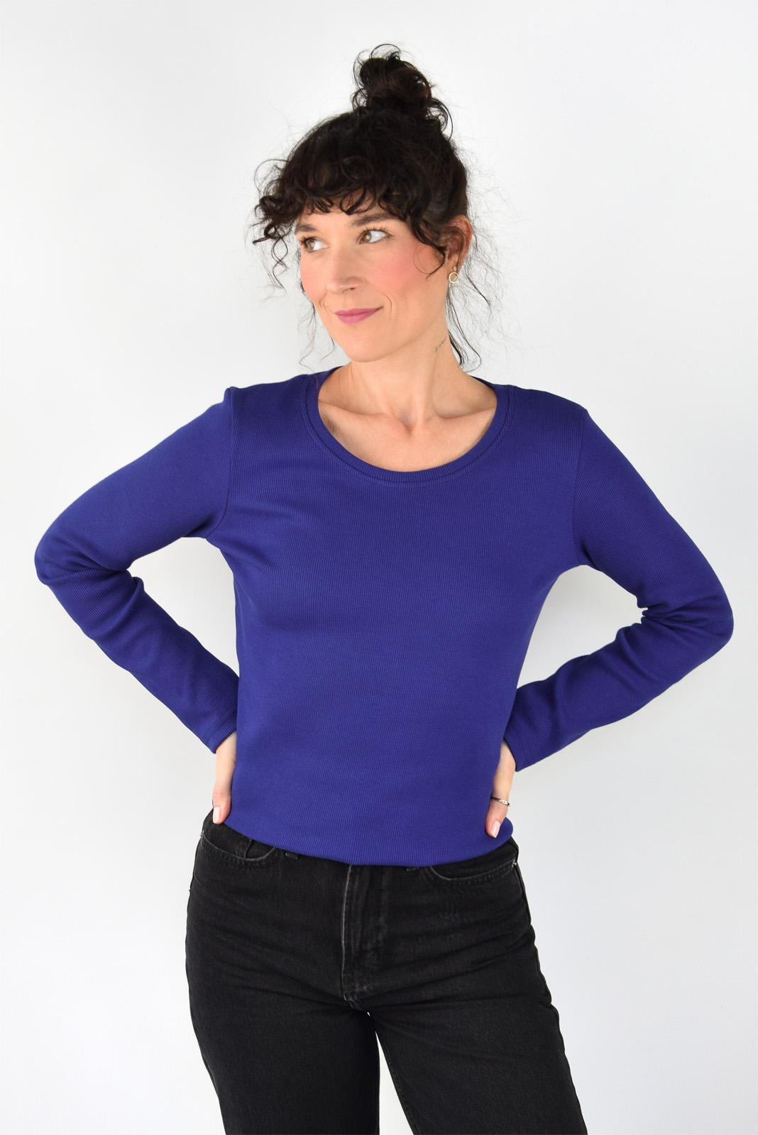 animush longsleeve prążek indygo