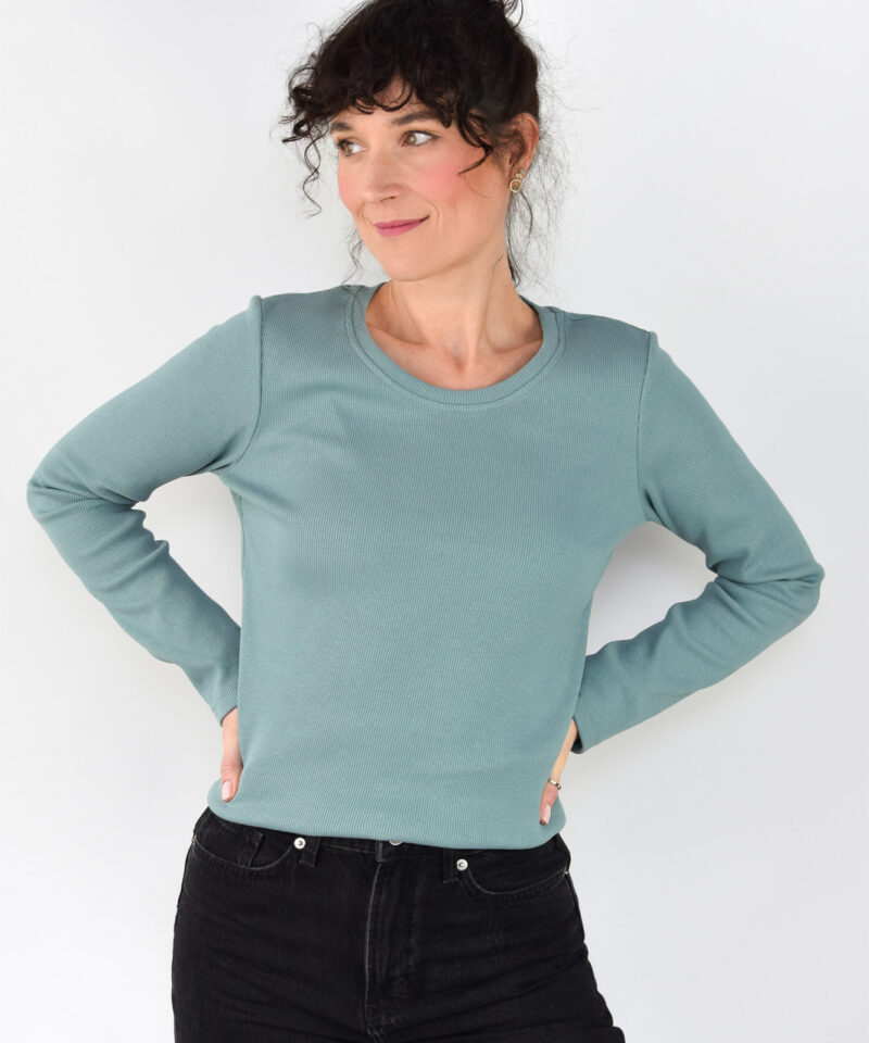 animush longsleeve prążek miętowy