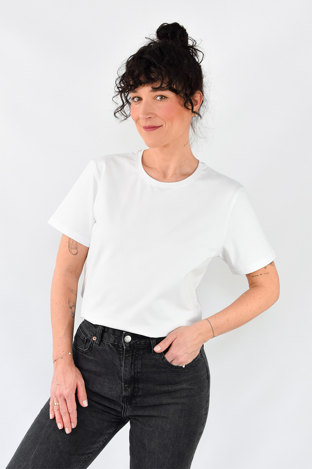 animush t-shirt regular biały gładki