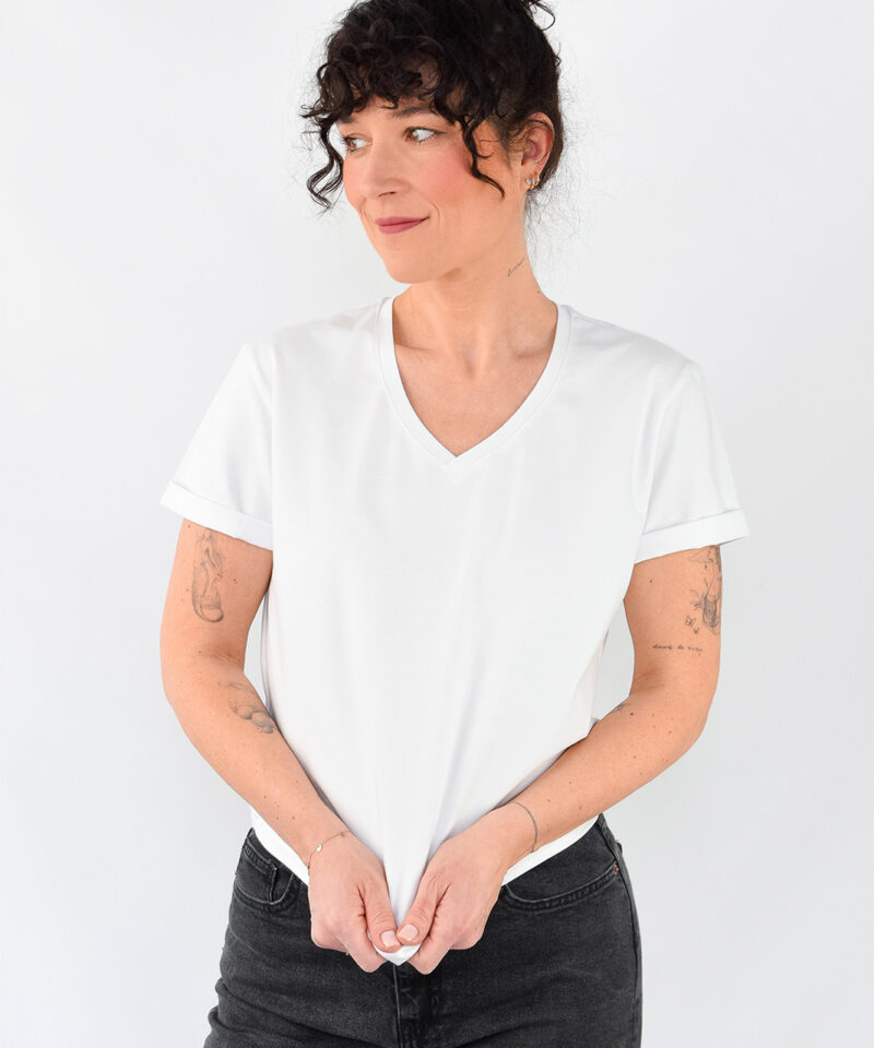 animush t-shirt regular biały gładki