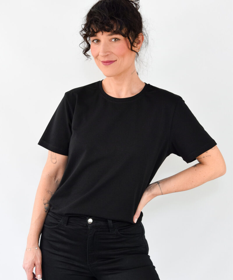 animush t-shirt regular czarny gładki