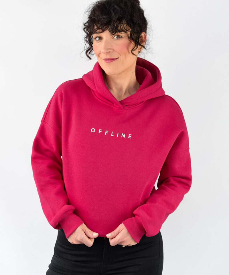 animush bluza hoodie malinowa offline