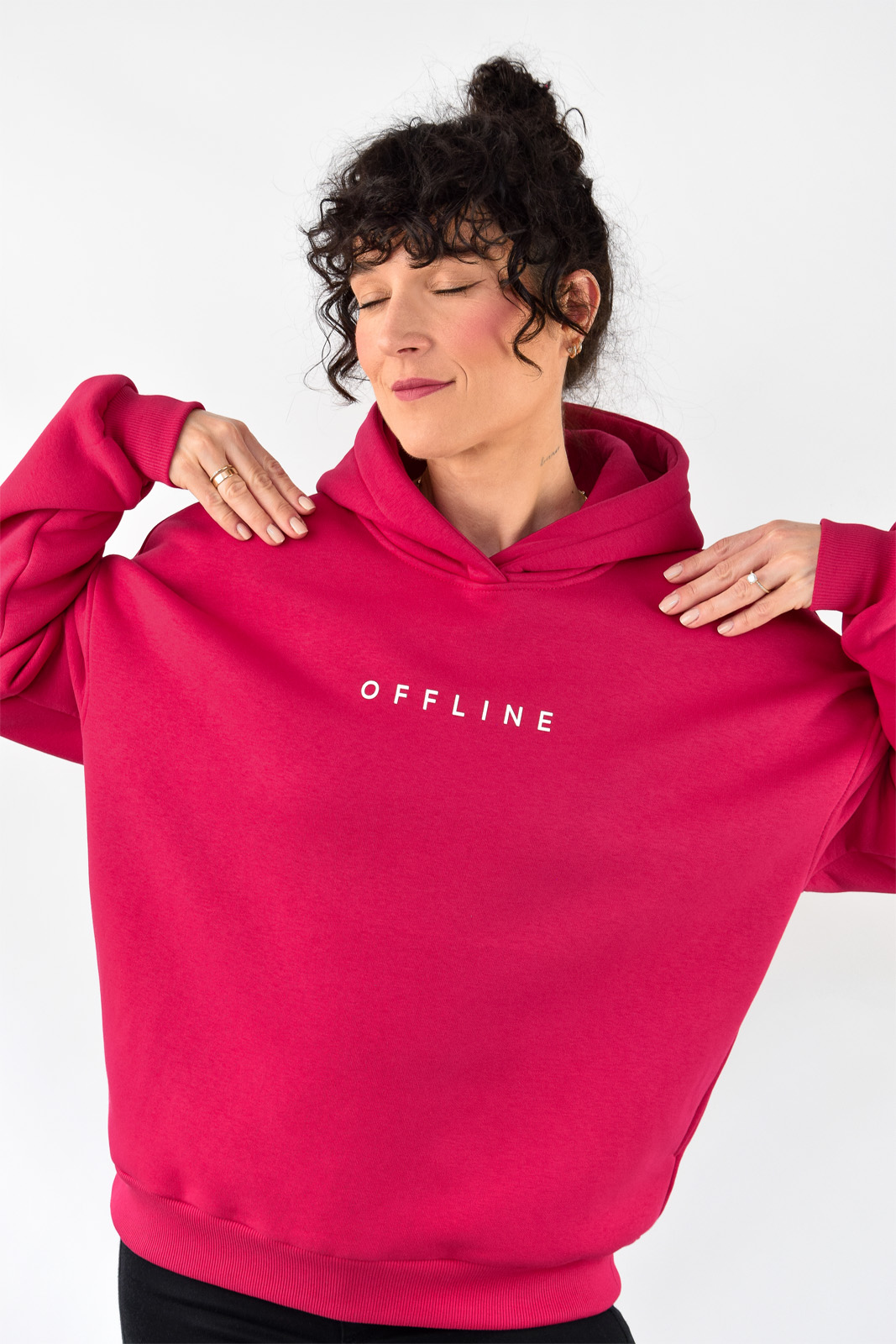 animush bluza hoodie malinowa offline