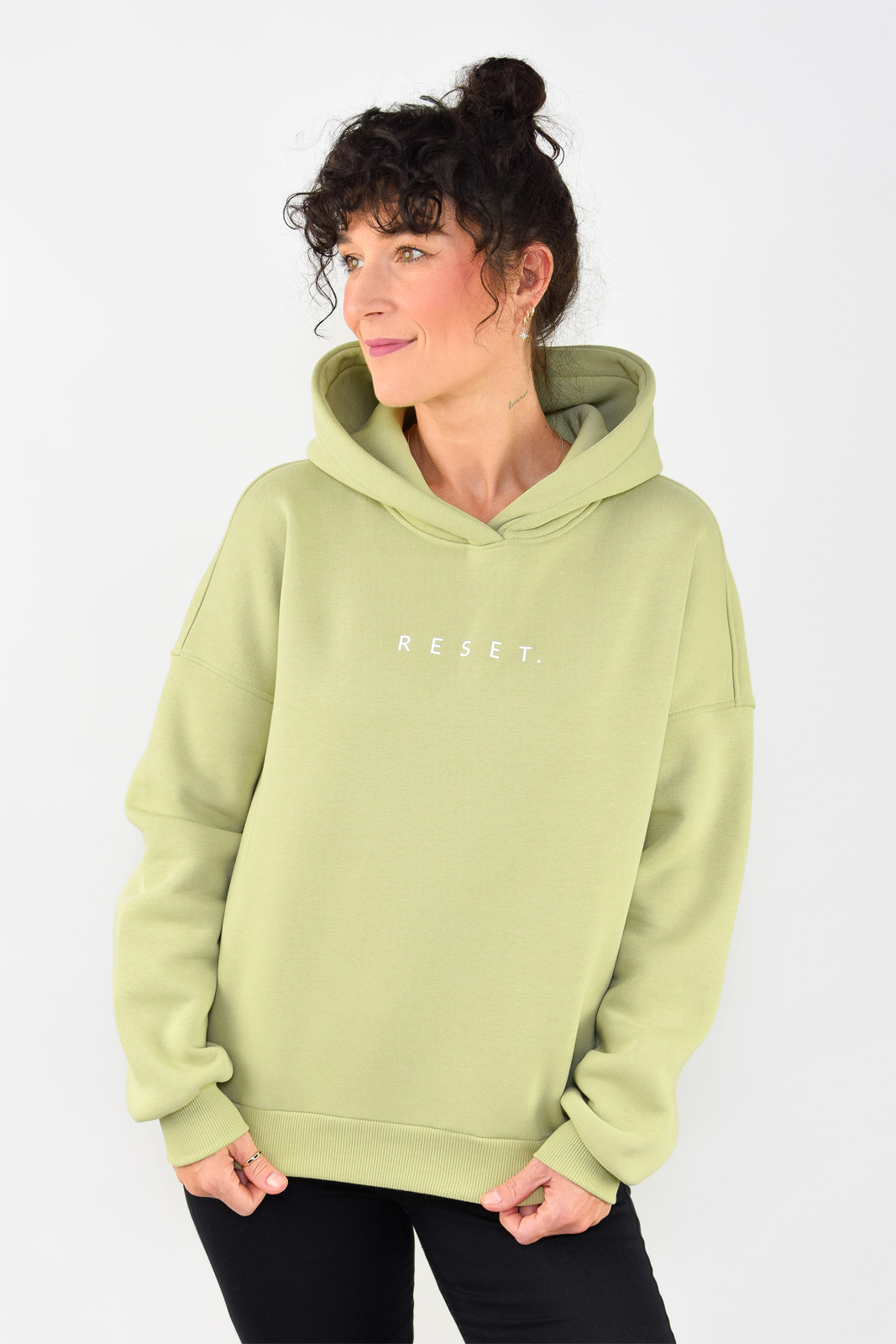 animush bluza hoodie pistacjowa reset