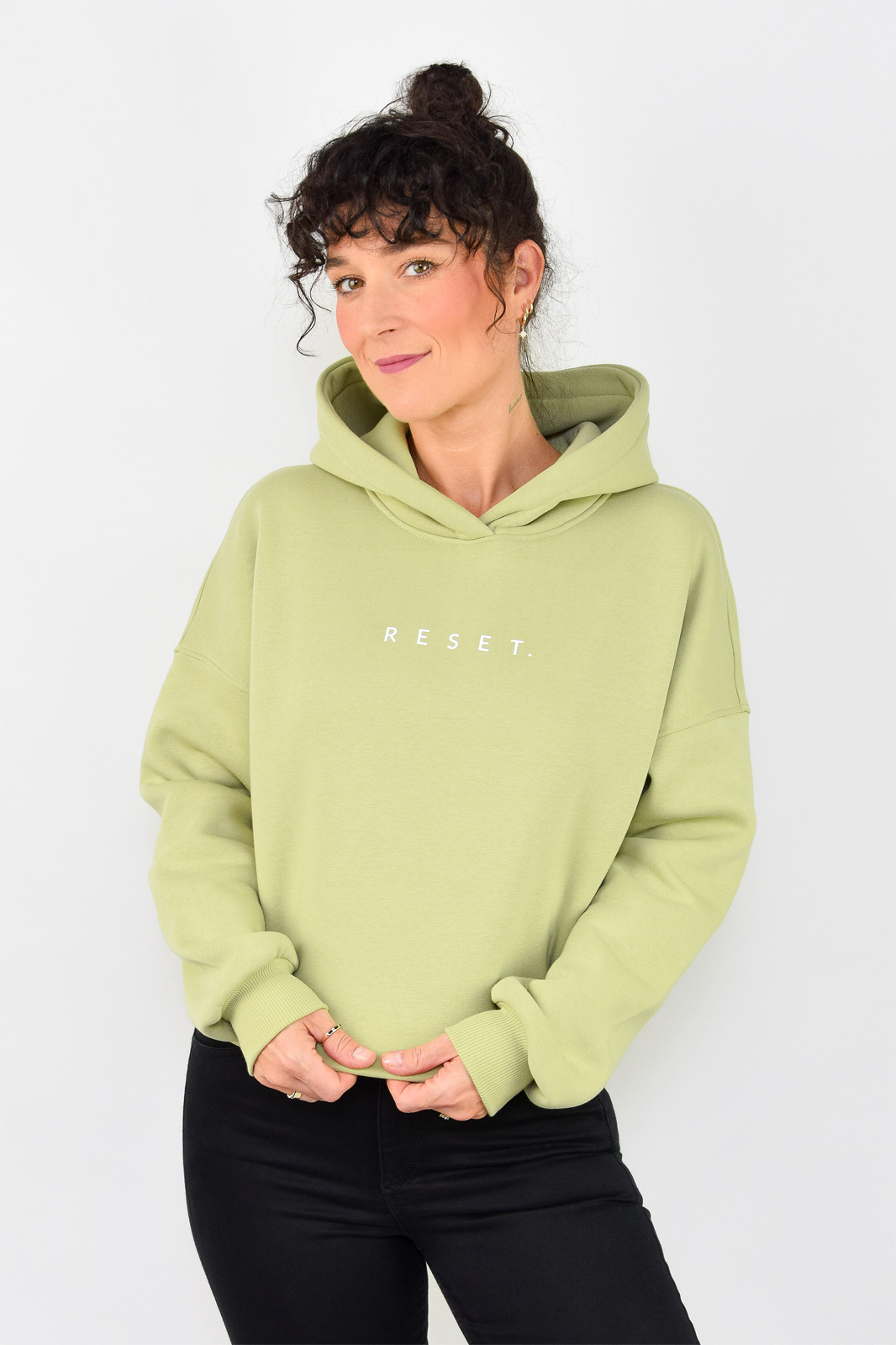 animush bluza hoodie pistacjowa reset