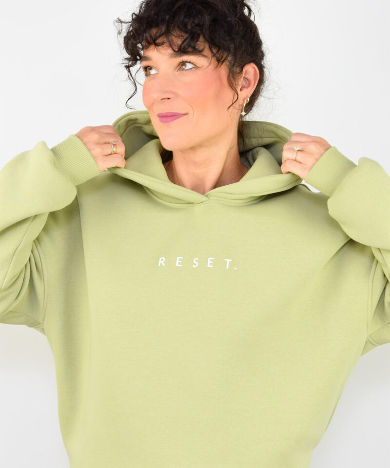 animush bluza damska hoodie pistacjowa reset