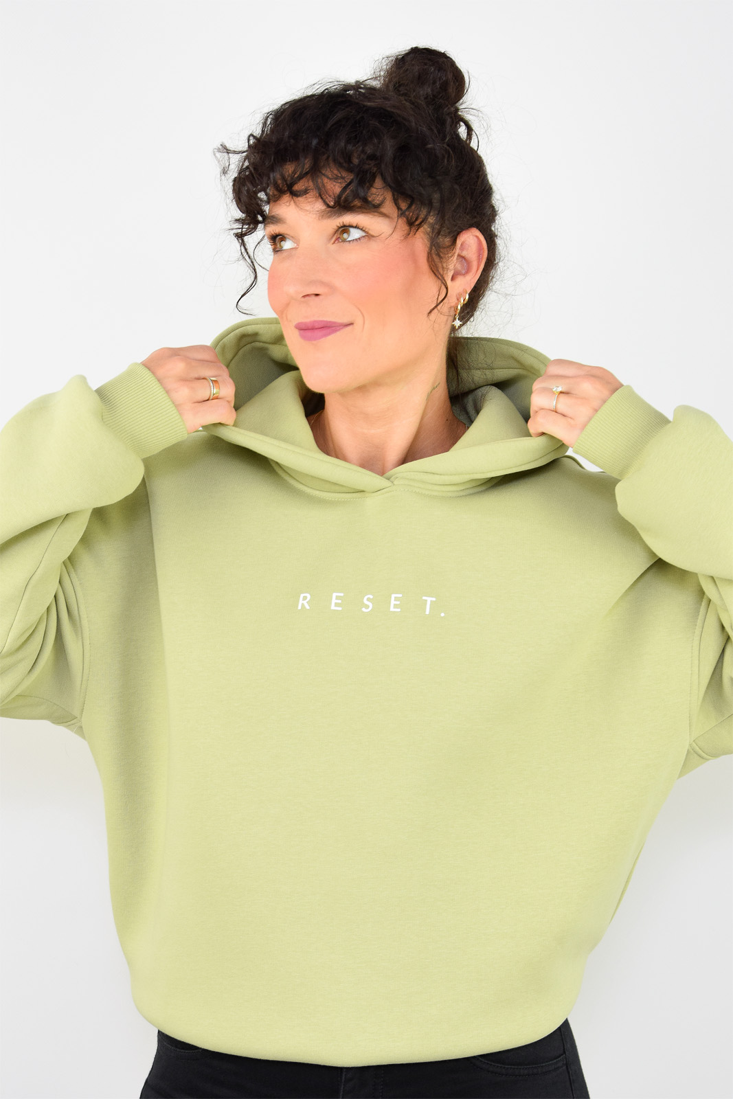 animush bluza hoodie pistacjowa reset