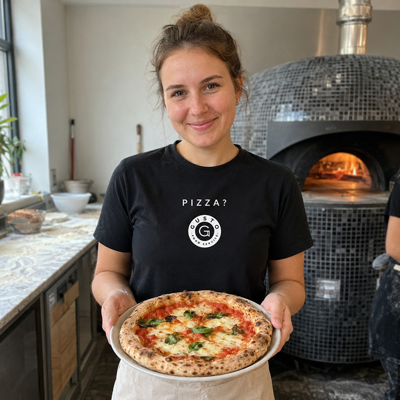 animush merch dla firm realizacje Gusto Food Service tshirt