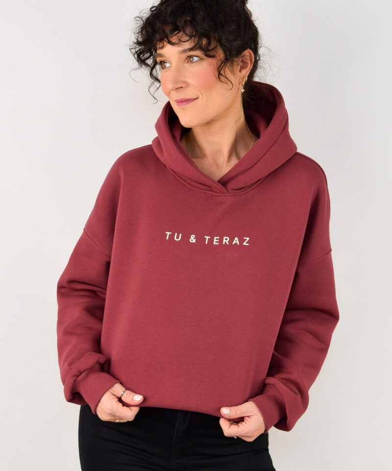 animush bluza damska hoodie burgundowa tu i teraz